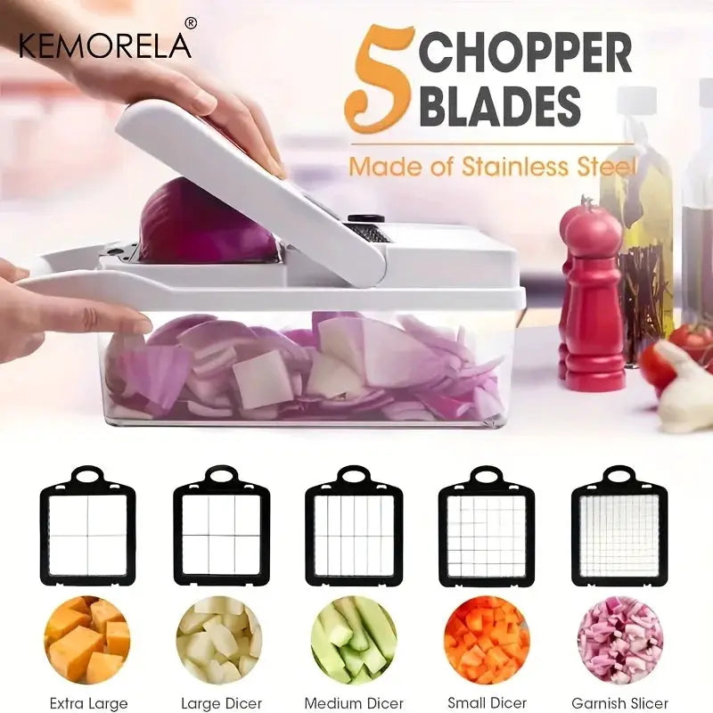 Vegetable Cutter | 22 In 1 Multifunction | Handheld With Container | 15 In 1
