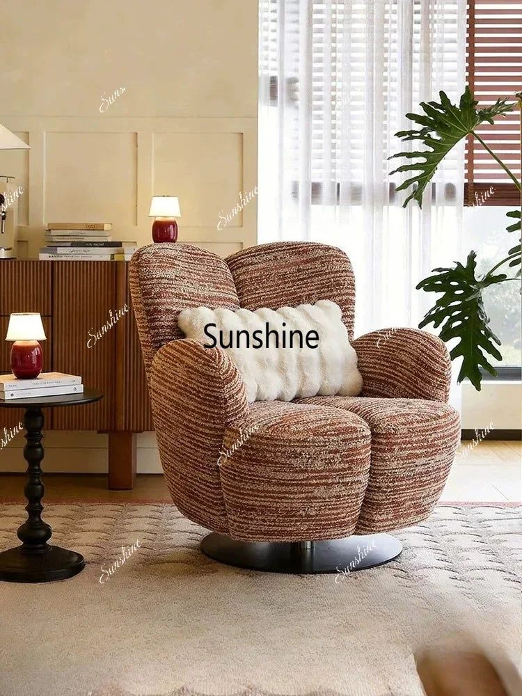 Rotating Chair | Striped Fabric | Wood Frame | Width Under 2000mm