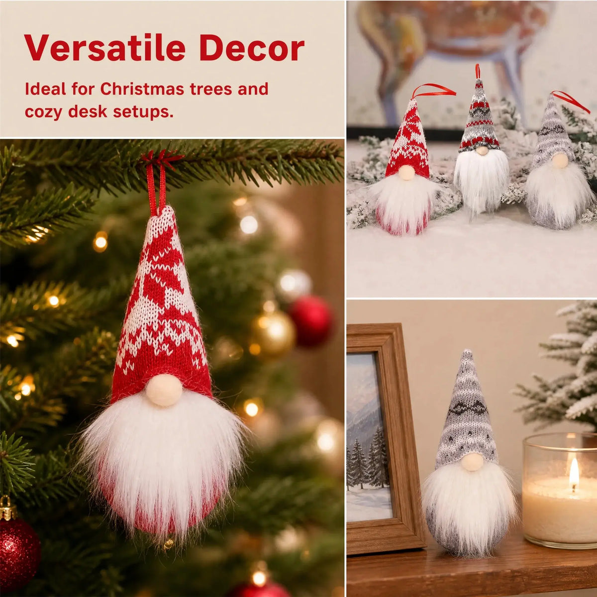 Christmas Gnome Dolls | Holiday Set | Tree Ornament | Festive Decor