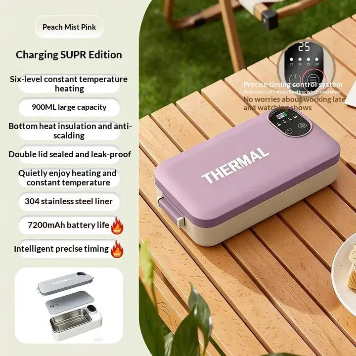Heated Lunch Box Water Free Insulation Portable Self-Heating Electric Lunch Heater For Office Car Travel 304 Stainless Steel from PriceLows™