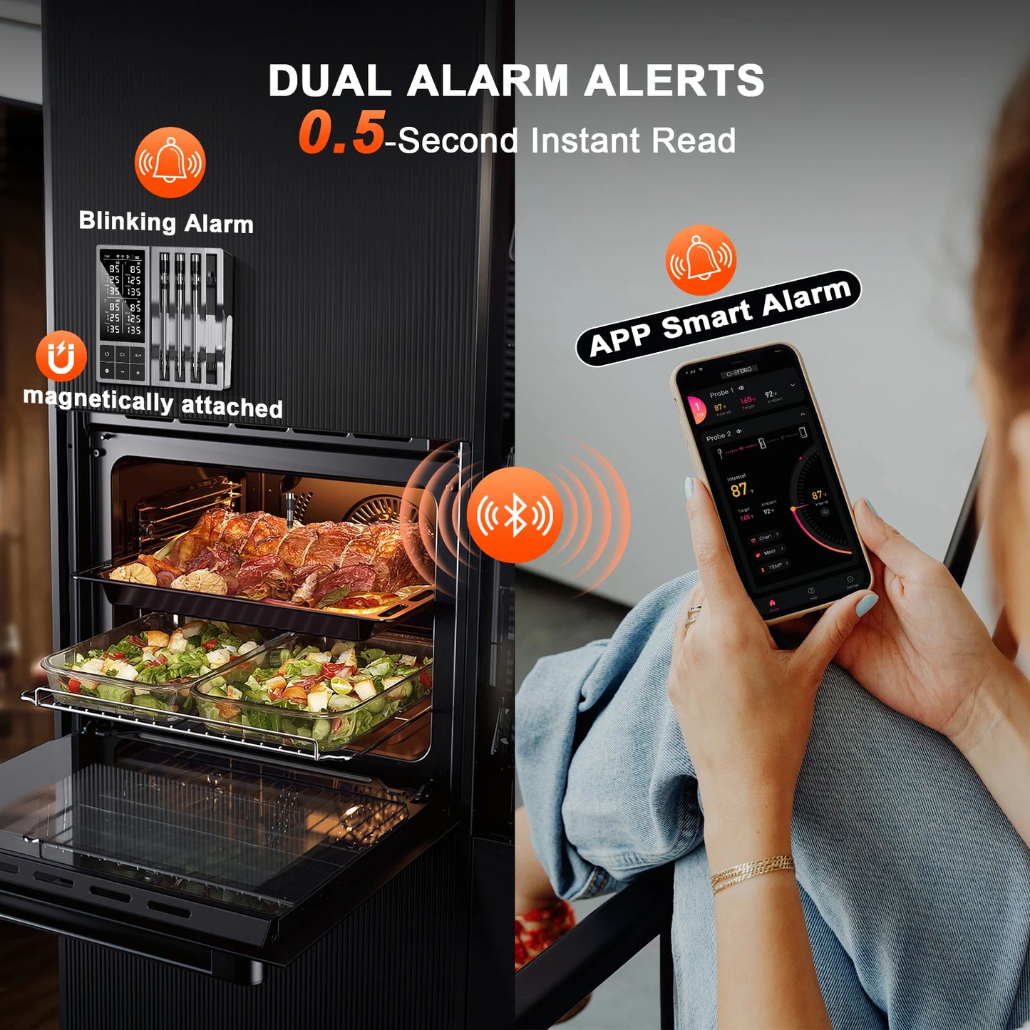 Wireless Meat Thermometer | 4 Probes | Bluetooth 5.2 | One Size