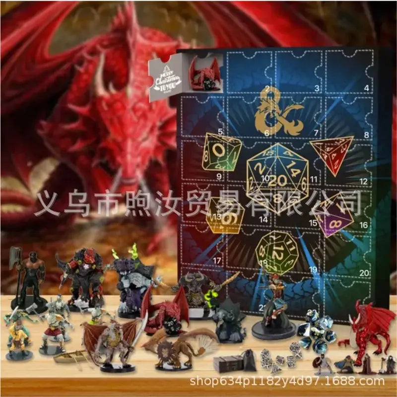 Advent Calendar | Dungeons Theme | 24 Count | Plastic Mini Figures