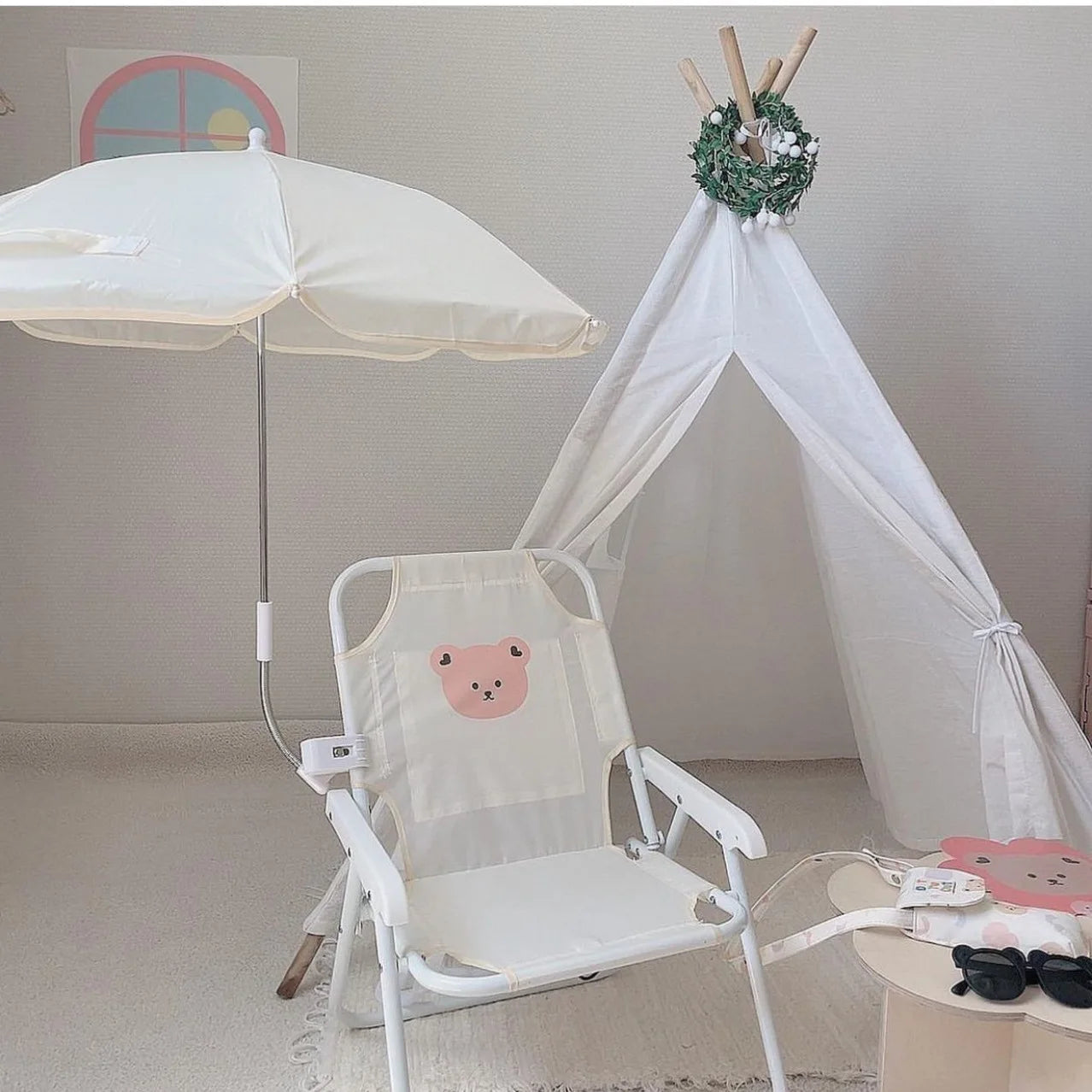 Children's Outdoor Beach Chair | Umbrella Included | Portable Folding | Colors