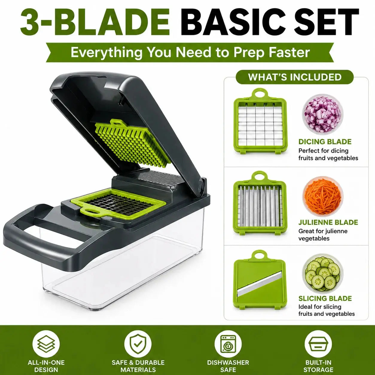 Vegetable Chopper | 16 In 1 Function | With Container | Meal Prep Tool