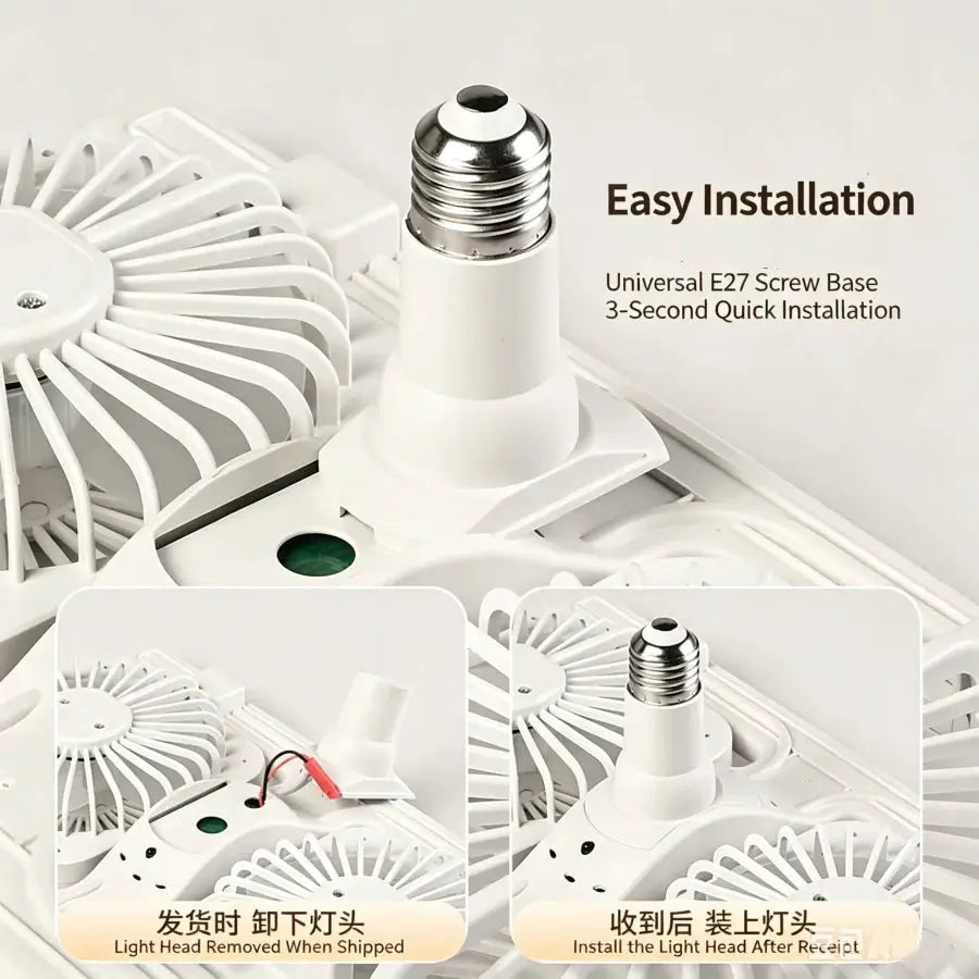 LED Ceiling Fan Light | 60W Power | E27 Socket | Double Fans