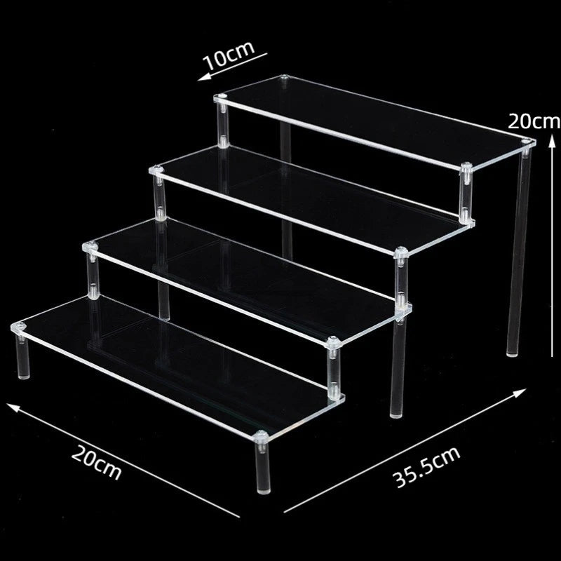 1-5 Tier Acrylic Display Stand Clear Display Riser Rack for Cupcake Perfume Doll Décor Organizer Amiibo Funko POP Figures DC05 from PriceLows™