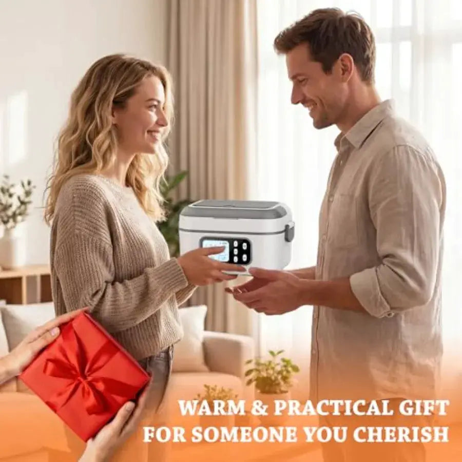 Cordless Heated Electric Lunch Box for Adults with Automatic Heating, 100W Portable Food Warmer Battery Powered with Scheduled from PriceLows™