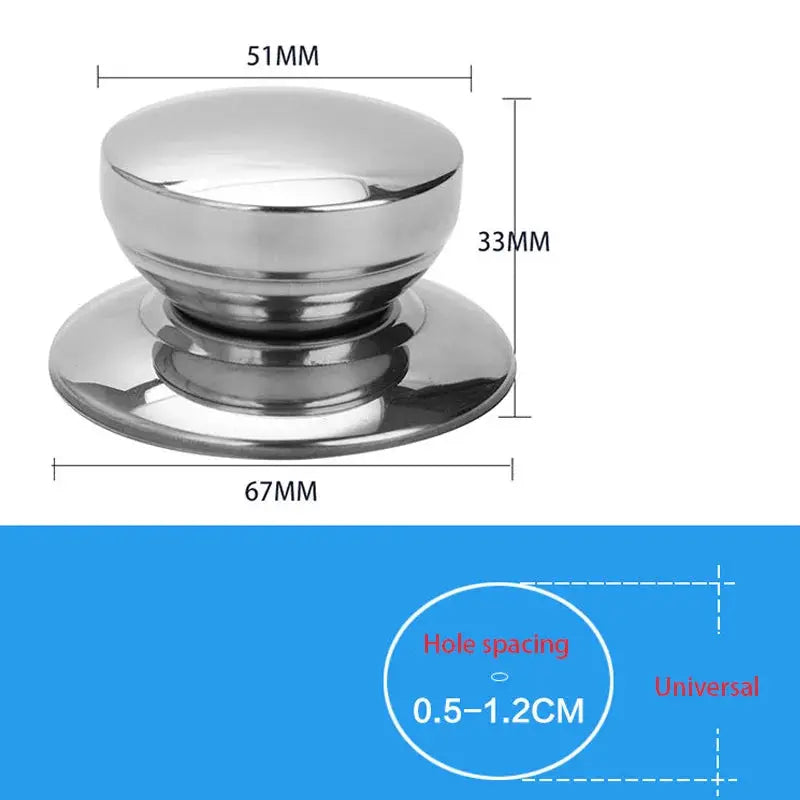 Lid Handle Knob Cover | Stainless Steel Plastic | Universal Fit | One Size