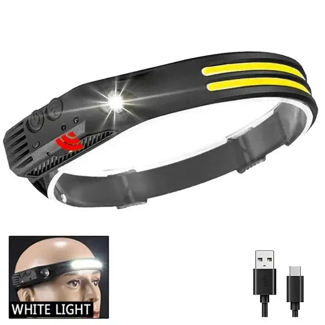 Powerful COB Induction Headlamp 5 Lighting Modes Head Flashlight Built-in Battery USB Charging Outdoor Camping Fishing Headlight from PriceLows™