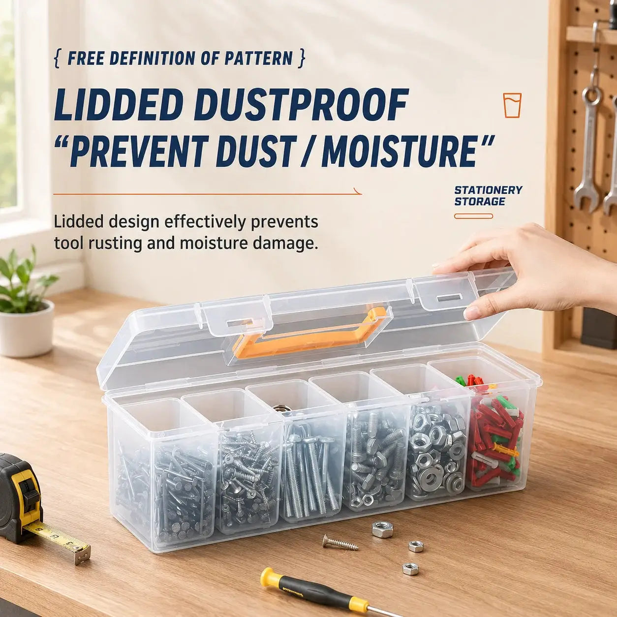 7-in-1 Portable Hardware Storage Box ,6 Detachable Small Bins,Multifunctional Organizer for Screws,Nuts & Household Small Parts from PriceLows™