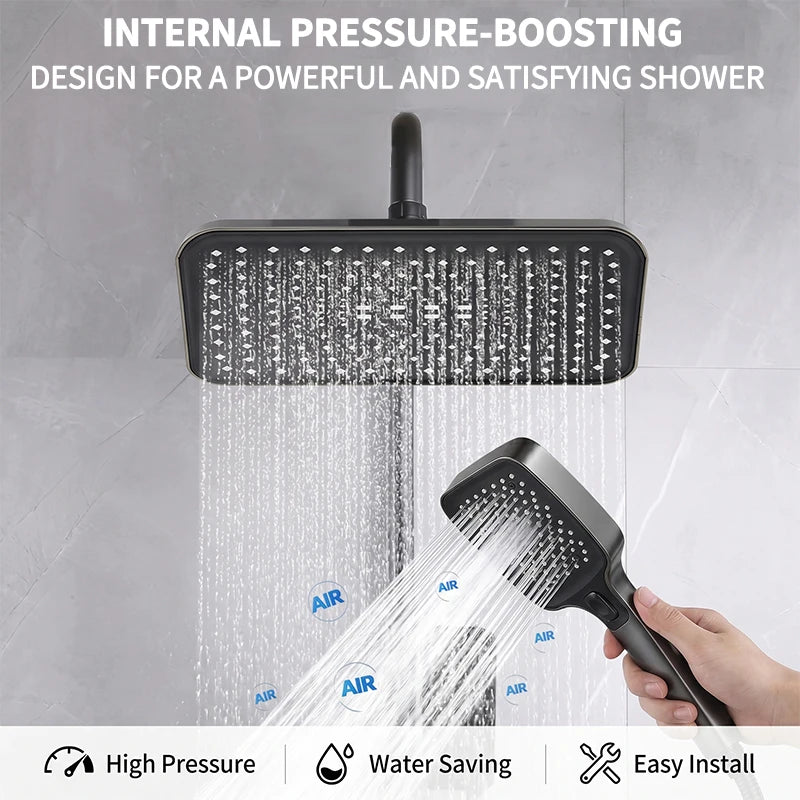 Shower System | 360 Swivel Rainfall | Overhead And Handheld | Universal Fit