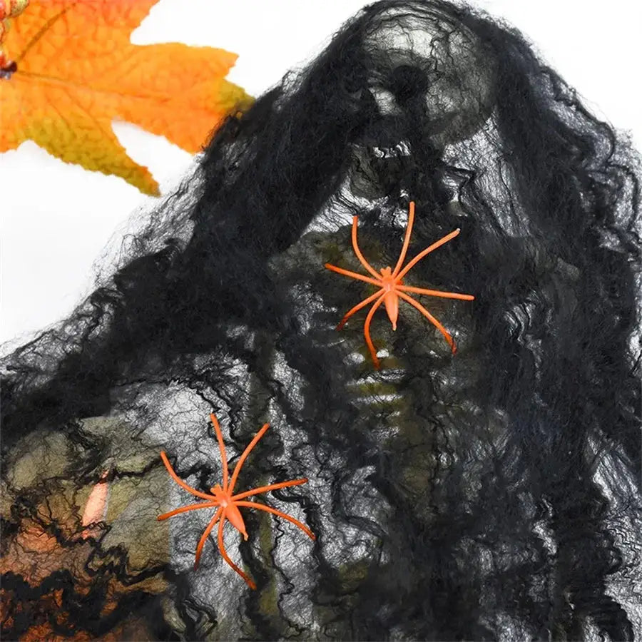 Artificial Cobweb | Stretchy Plastic | Halloween Prop | Assorted Colors