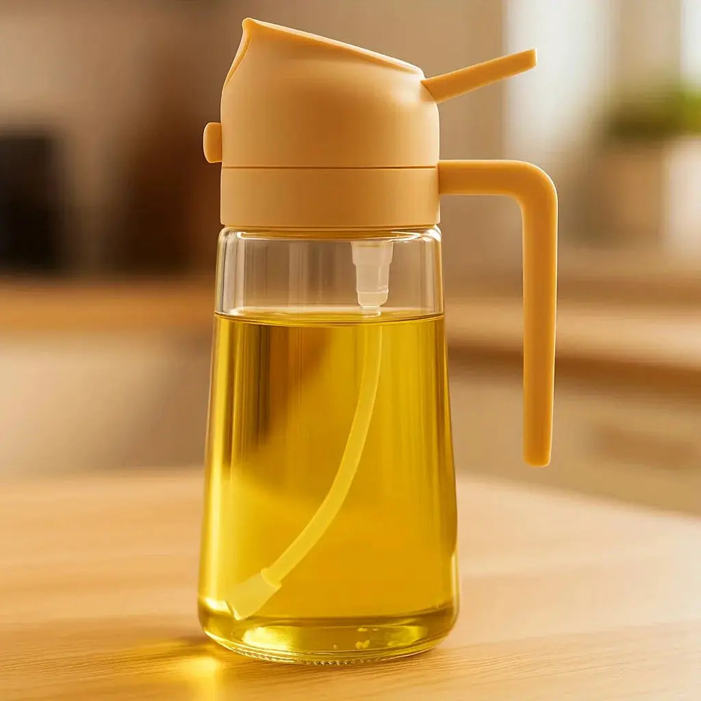 4-Pack Glass Oil Spray Bottles – 15.89oz, Dual-Use Spray & Pour, Drip-Proof, for Air Fryer, Olive Oil, Soy Sauce, Easy to Clean from PriceLows™