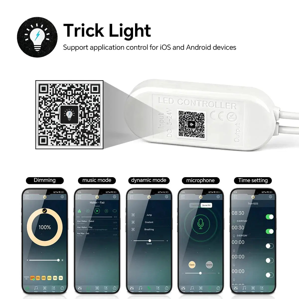 Smart Bluetooth APP Control LED Neon Light Dimmable,with Music Mode 24V RF Remoter,for Slat Grille Wood Wall Backlight Decor from PriceLows™