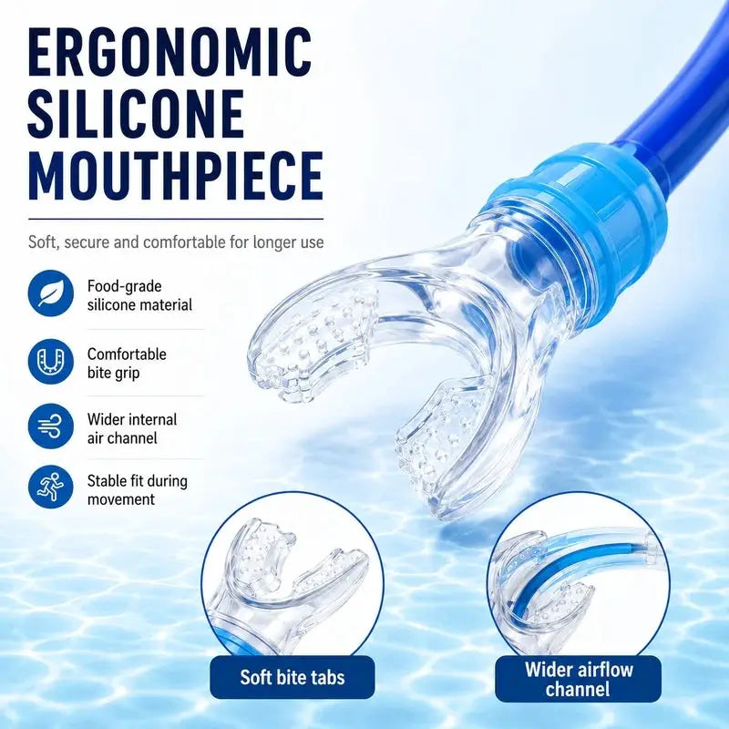 Full Dry Long Snorkel Tube 1m 2m 3m Silicone Mouthpiece Floating Valve Anti Water Entry for Adults Swim Training from PriceLows™
