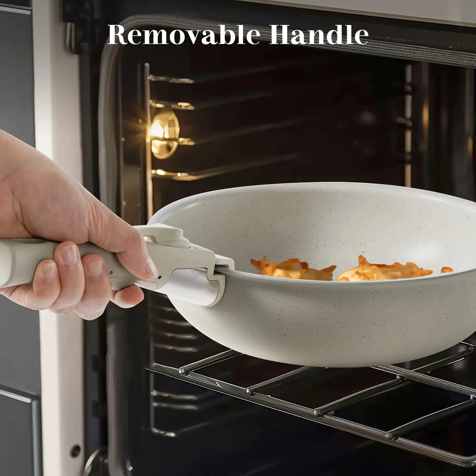 [Kitchen Upgrade]12pcs Granite Non-Stick Cookware Set W/Detachable Handles And Space-Stack Pots & Pans for Healthy Cooking & Eff from PriceLows™