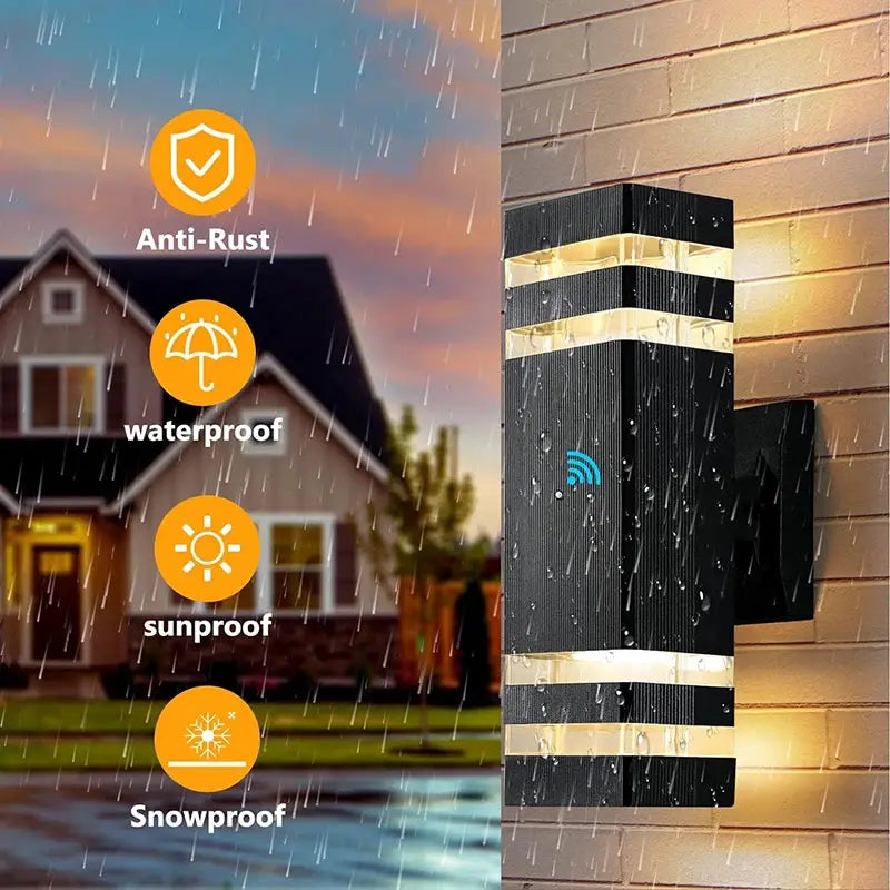 2/4Pcs Smart Outdoor Wall Light Waterproof LED Wall Lamps Sensing Porch Lights Exterior Sconce Lamps For Balcony Garden Backyard from PriceLows™