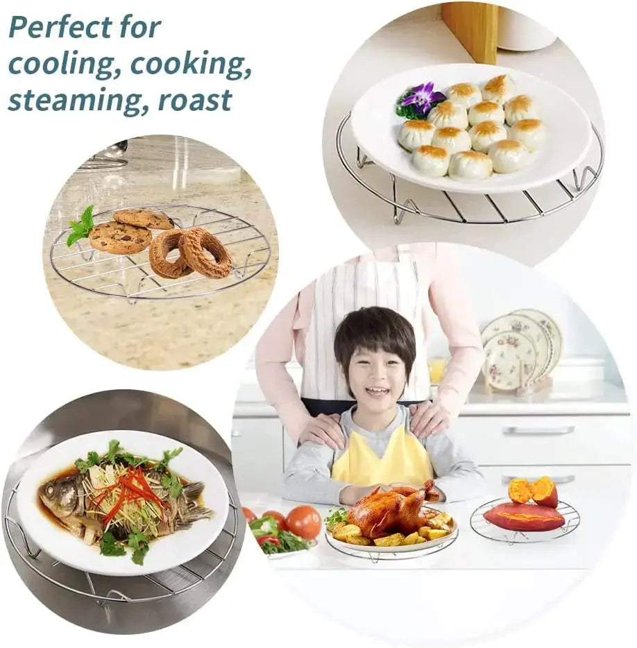 Cooling Rack | Stainless Steel Round | 6 To 8 Inch | Oven Air Fryer Safe