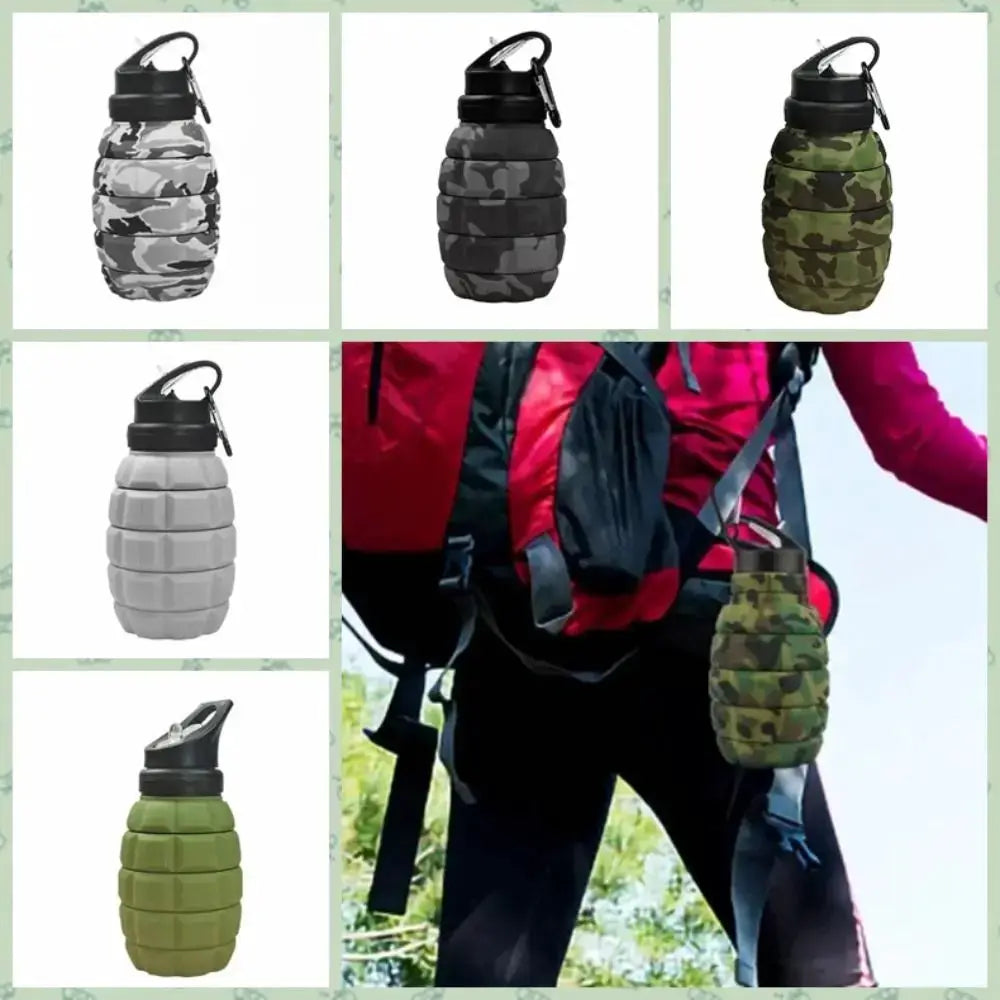 Silicone Retractable Grenade Water Bottle 580ML Foldable Sports Water Bottle Collapsible Reuseable Drinking Cup Cycling from PriceLows™