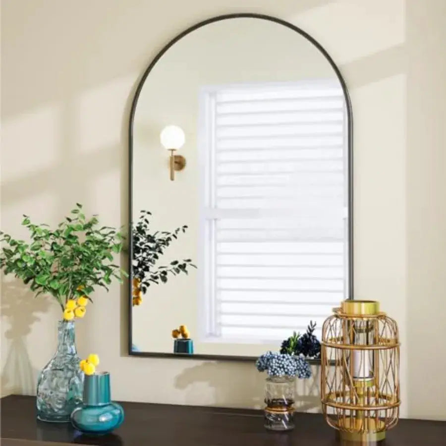 Arched Wall Mirror 24 x 36 inch Arch Bathroom Mirror Wall Mounted Vanity Mirror with Arch Metal Frame Modern Bathroom Vanity Mi from PriceLows™