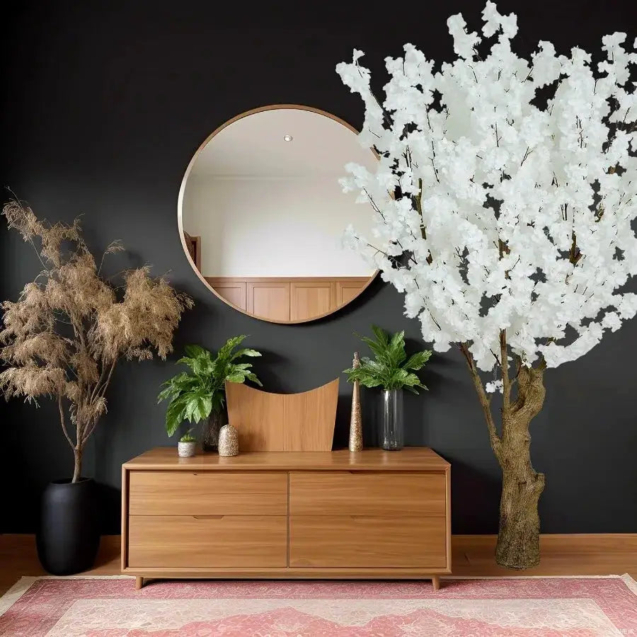 7FT Artificial Cherry Blossom Tree with White Faux Flowers for Indoor and Outdoor Home Decor Office Decoration Wedding Party Am from PriceLows™