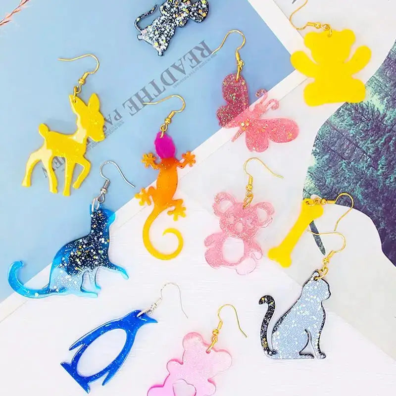 Silicone Jewelry Mold | Cat Dog Bear Shapes | Earring Pendant Charms For Resin Creations