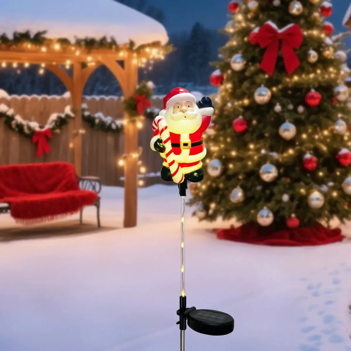 Solar Christmas Garden Stake Lights | 8 Lighting Modes | Holiday Decor