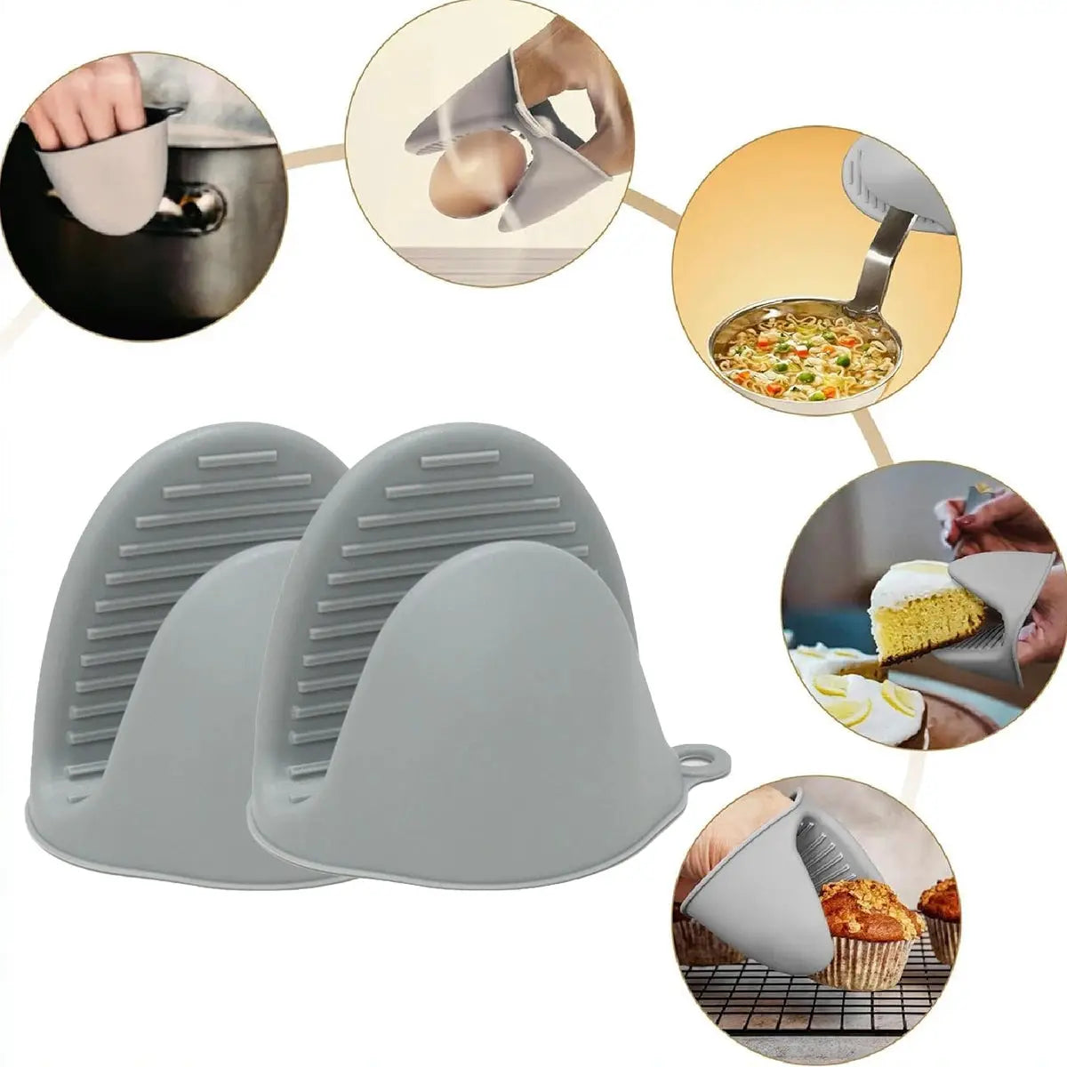 Silicone Oven Gloves | Heat Resistant | Non Slip | 11 Colors 2 Pack
