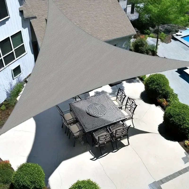 16' x 16' x 16' Sun Shade Sail Triangle Canopy, Permeable Shade Cloth Fabric Sunlight Block Patio Cover HDPE Deck Awning for Out from PriceLows™