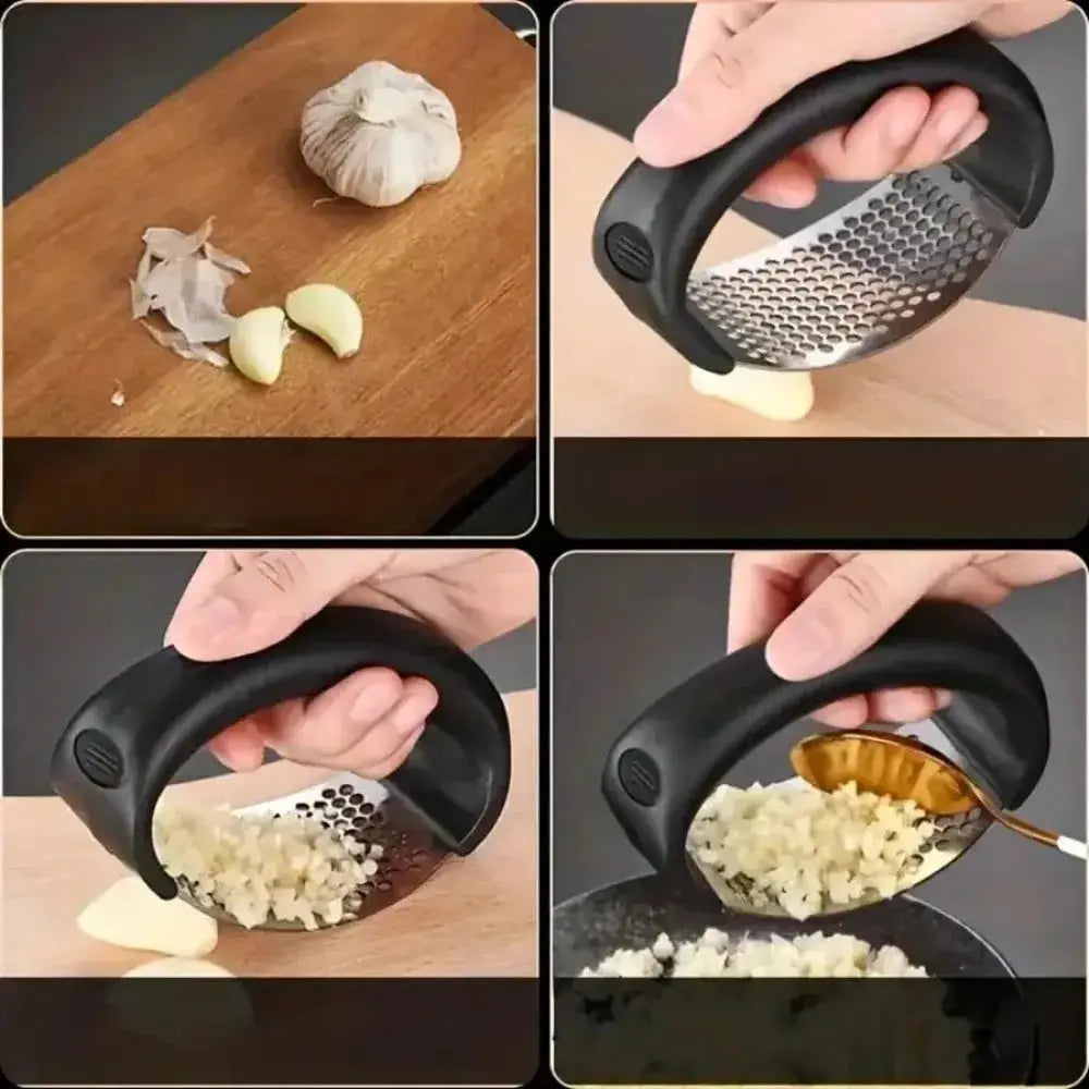 Stainless Steel Garlic Press – Manual Garlic Crusher & Mincer, Heavy Duty Handheld Squeezer for Easy Garlic Ginger & Kitchen Use from PriceLows™