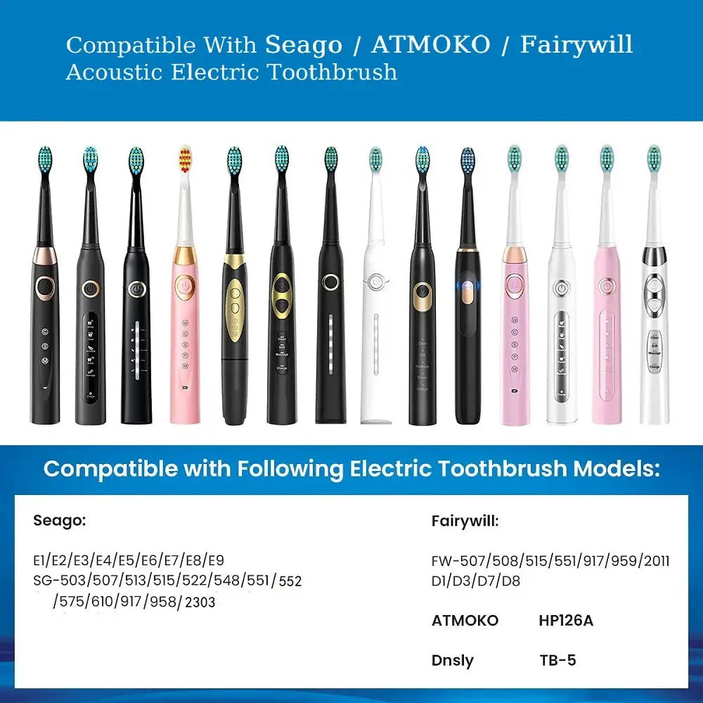 10 Pcs Replacement Brush Heads For Seago/Fairywill Electric Toothbrush Head Dupont Bristle Brush Refill Efficient Tooth Cleaning from PriceLows™