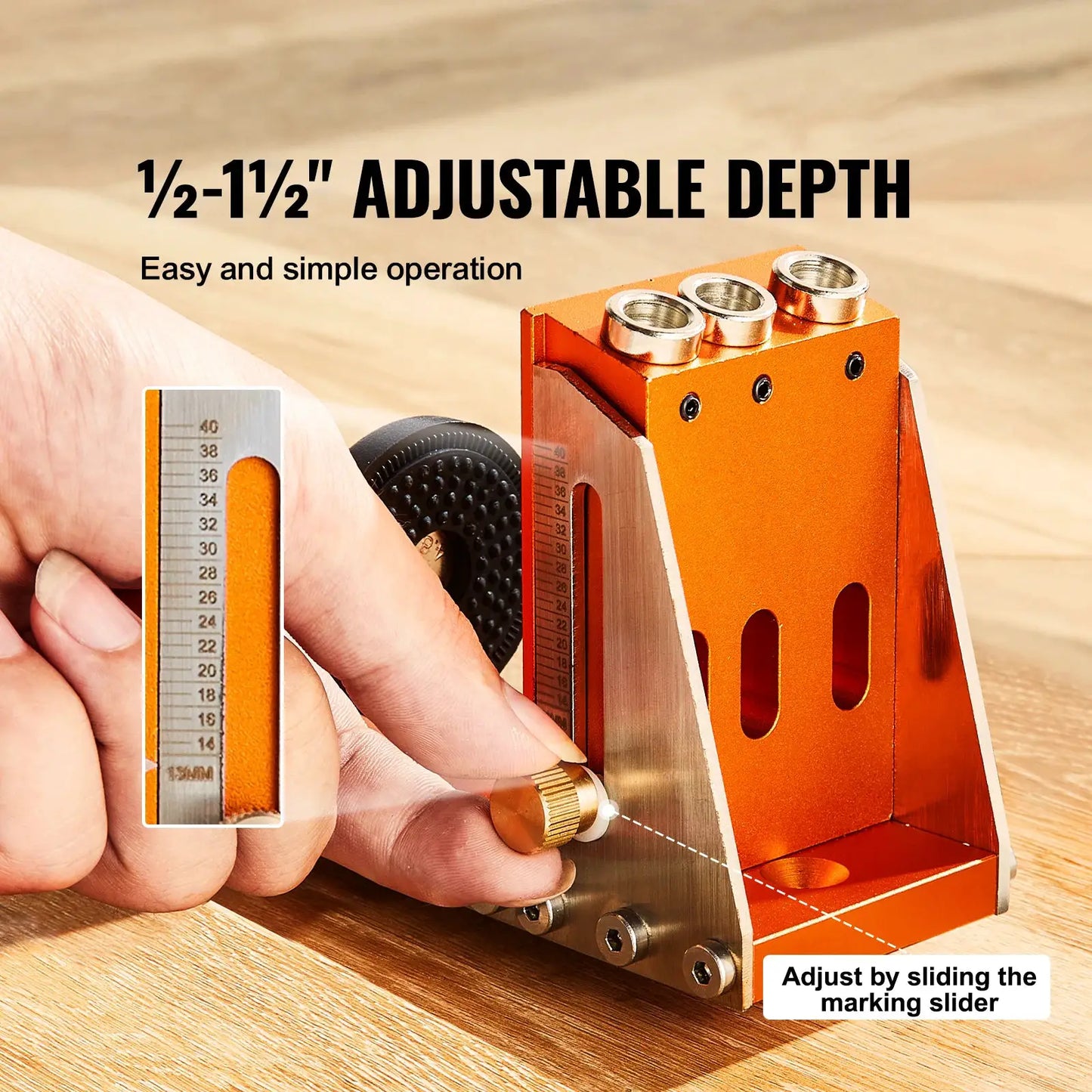 SucceBuy 30 Pcs Pocket Hole Jig Kit Adjustable & Easy to Use Pocket Hole Jig System with Step Drills Wrenches Drill Stop Rings from PriceLows™