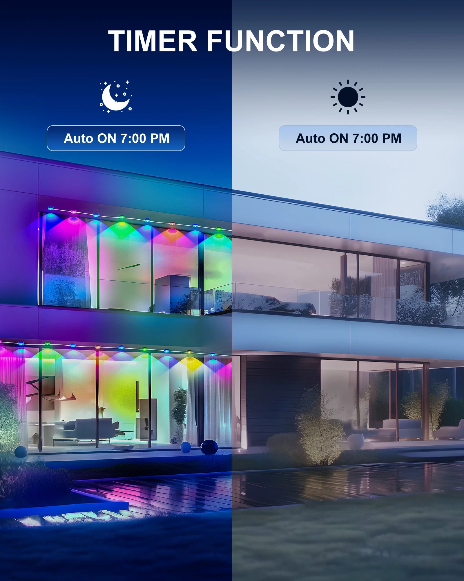 Permanent Outdoor Lights, 100ft/150FT RGBIC Outdoor Lights with 60/90 LED Lights, IP67 Waterproof, 100 Scene Modes from PriceLows™