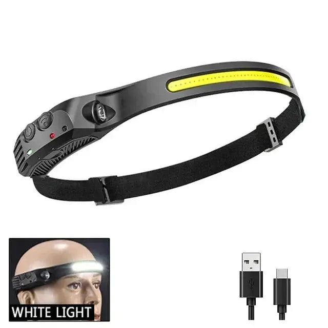 Powerful COB Induction Headlamp 5 Lighting Modes Head Flashlight Built-in Battery USB Charging Outdoor Camping Fishing Headlight from PriceLows™