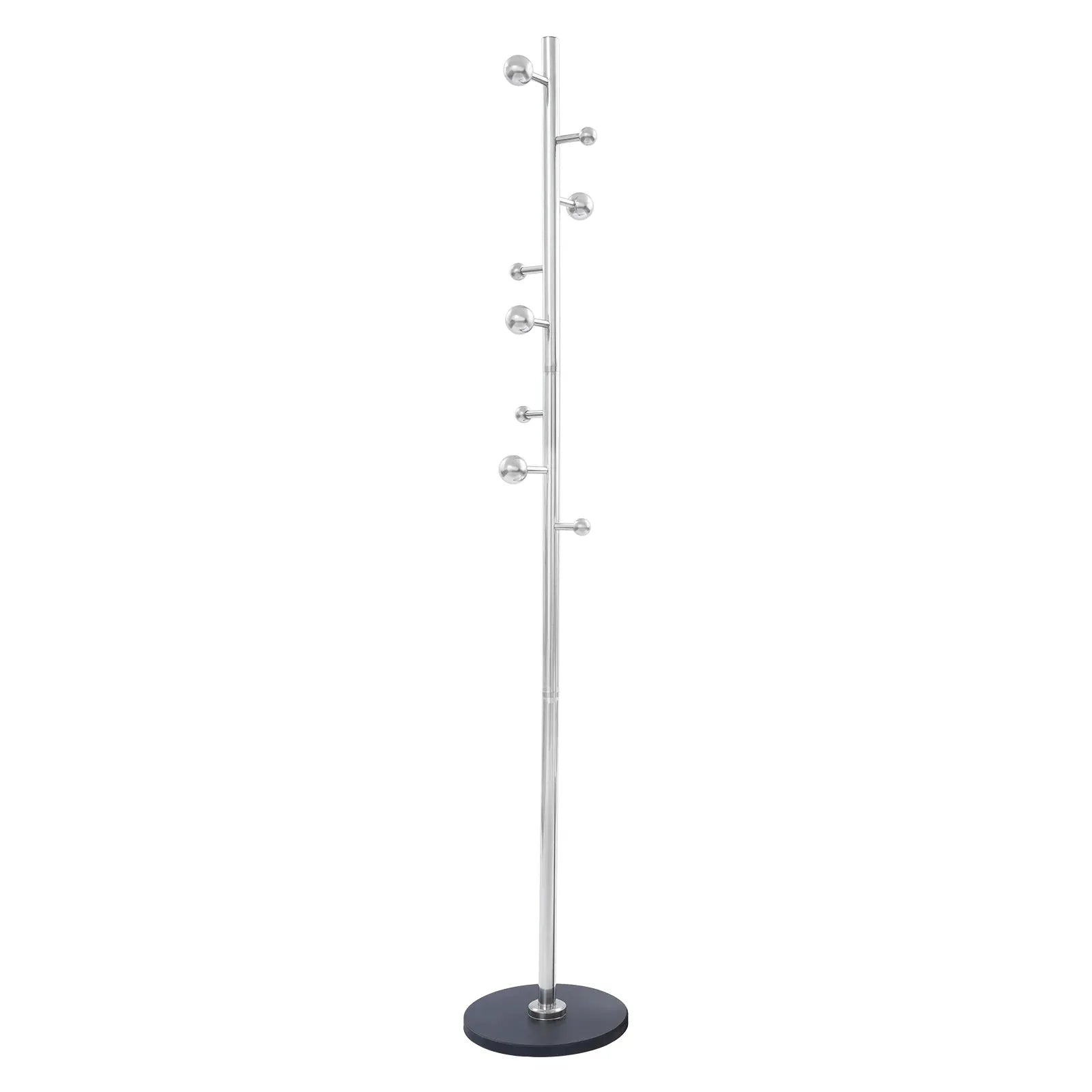 Coat Rack, Freestanding Coat Stand with 8 Spherical Hooks, Stainless Steel Corner Coat Storage Rack for Entryway Bathroom from PriceLows™