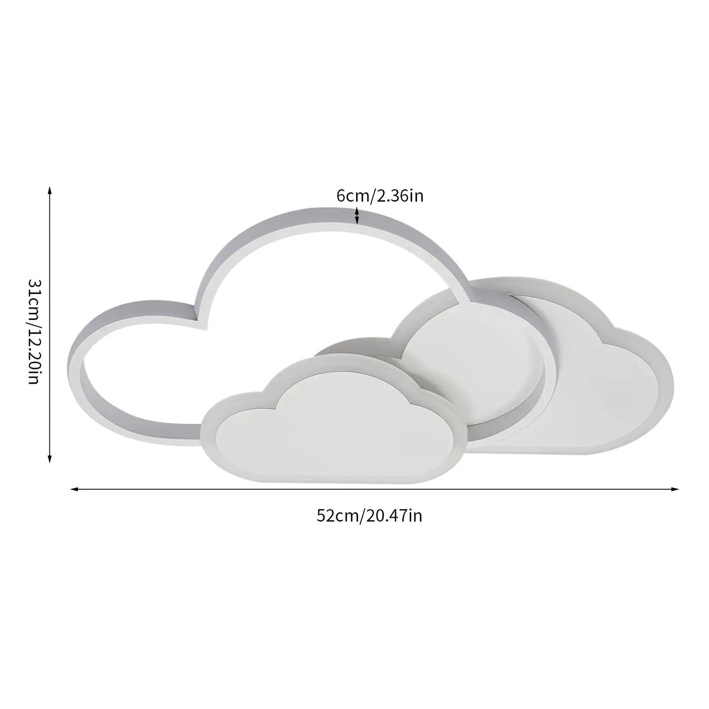 Cloud LED Ceiling Lamp 22" Modern Minimalist Lighting 52cm for Living Room Children's Room Bedroom from PriceLows™