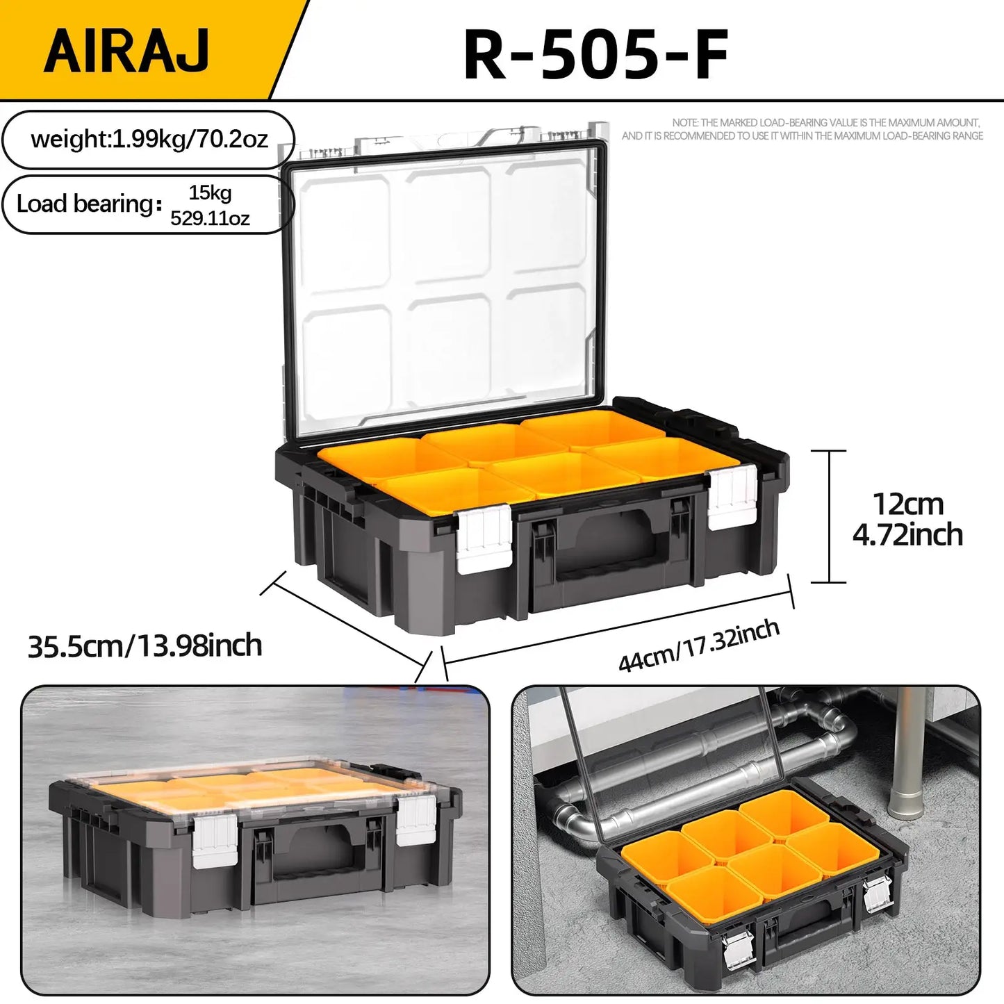 AIRAJ MultiFunctional Tier Stackable Rolling Plastic Portable Folding Tool Storage Box , Suitable for Garage Storage from PriceLows™