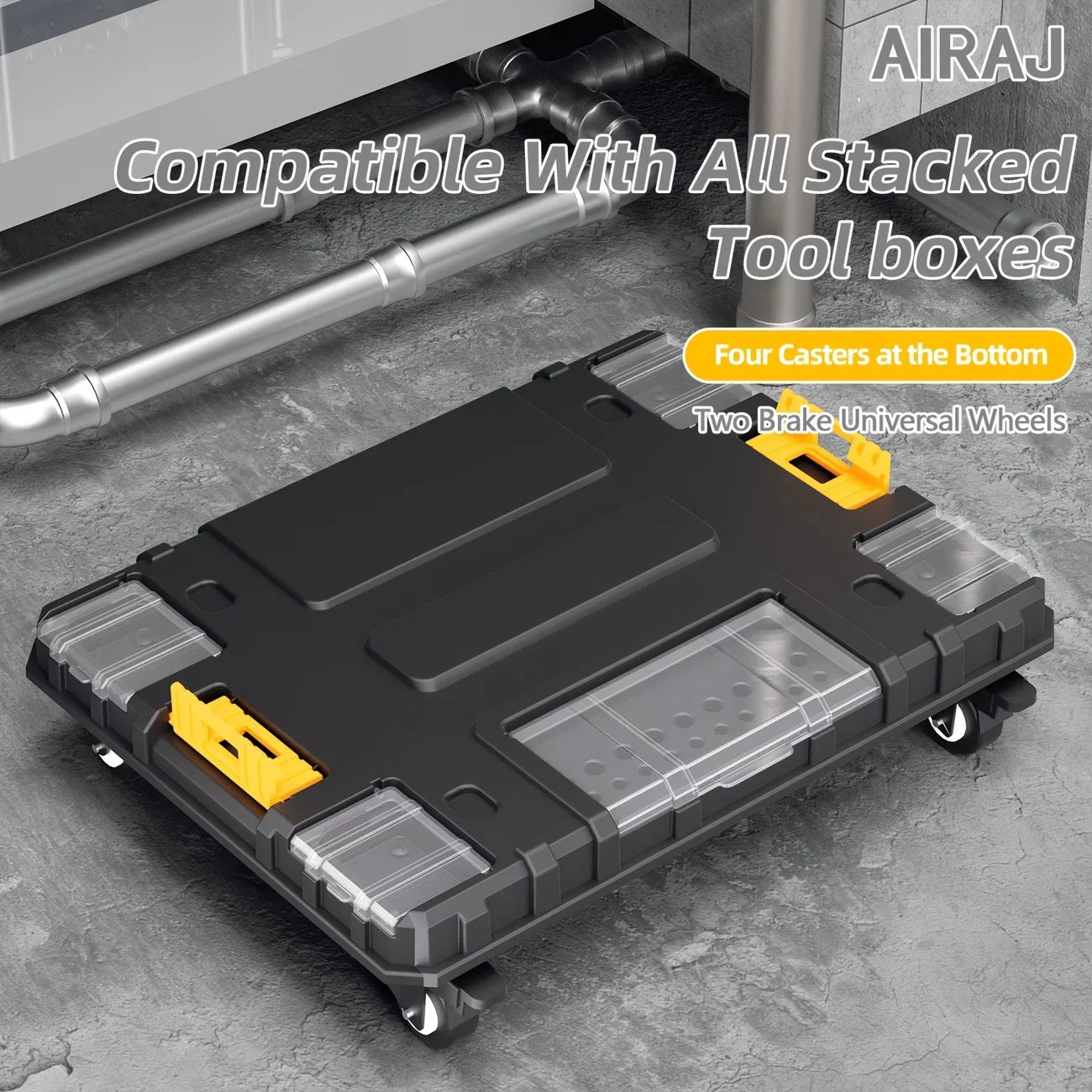 5 multi-functional rolling toolboxes, plastic portable folding storage boxes with large capacity and wheels for DIY use; made of thickened PP material, ideal for organizing garage or home repair tools. from PriceLows™