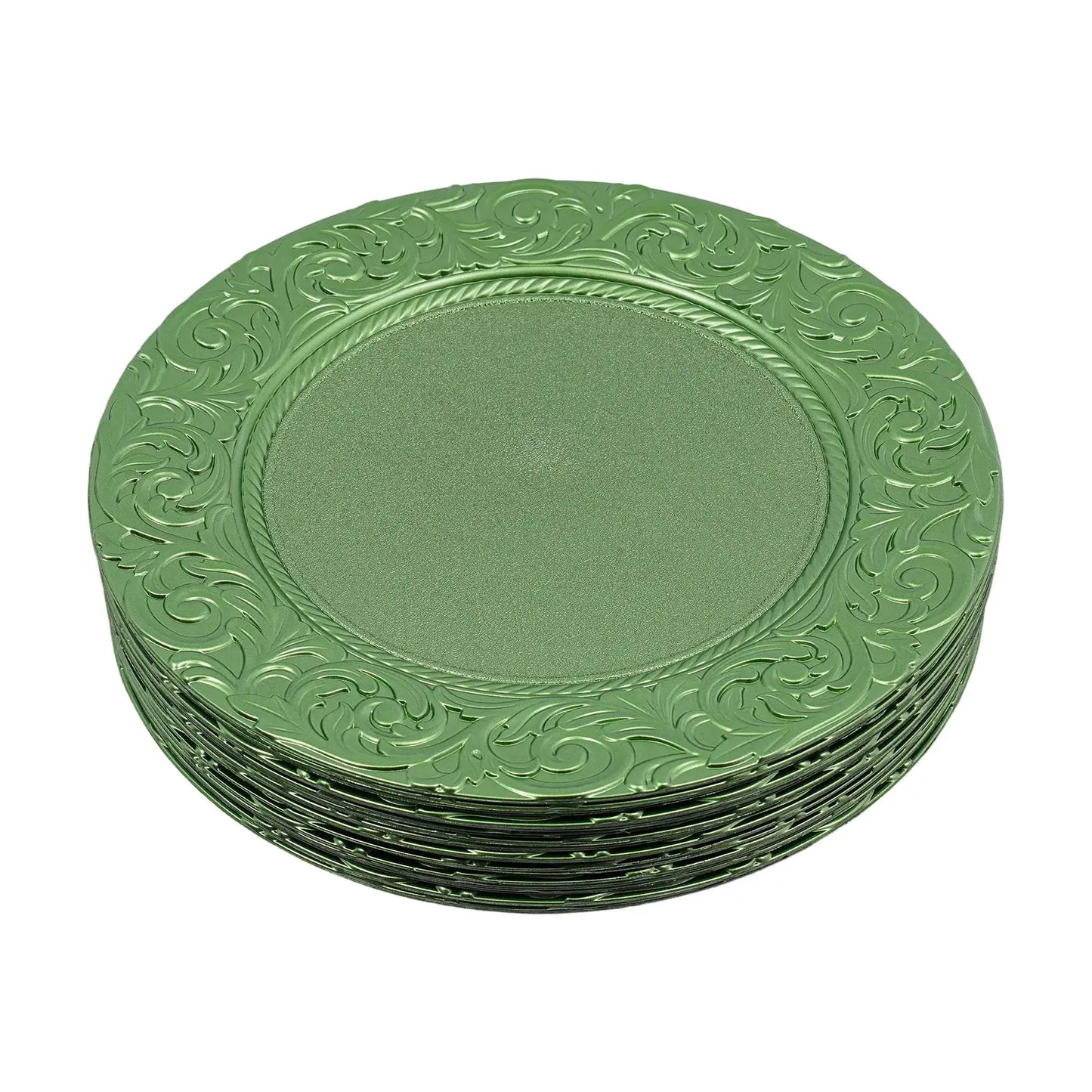 Charger Plates 100-Piece Set Round Reusable Serving Plates Gold Black Silver Green for Wedding Banquet Party Decor from PriceLows™