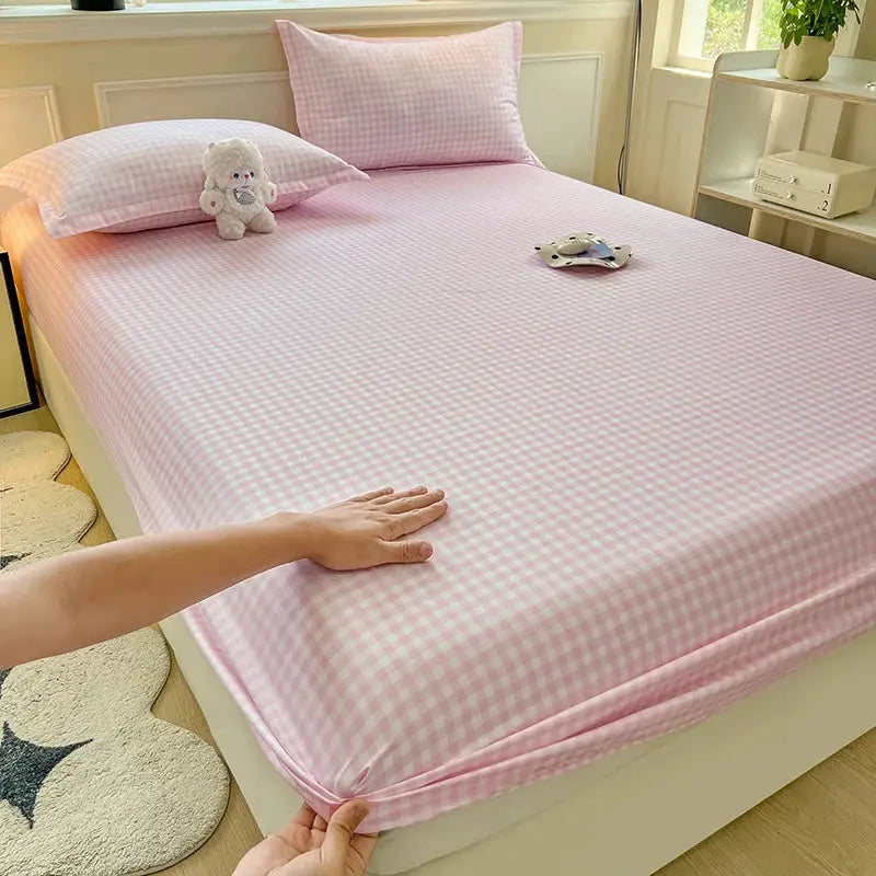 100% Polyester Fitted Sheet Stripe Style Bed Cover Skin-friendly Mattress Cover Sabanas Adults Kids Bed Sheets (No Pillowcase) from PriceLows™