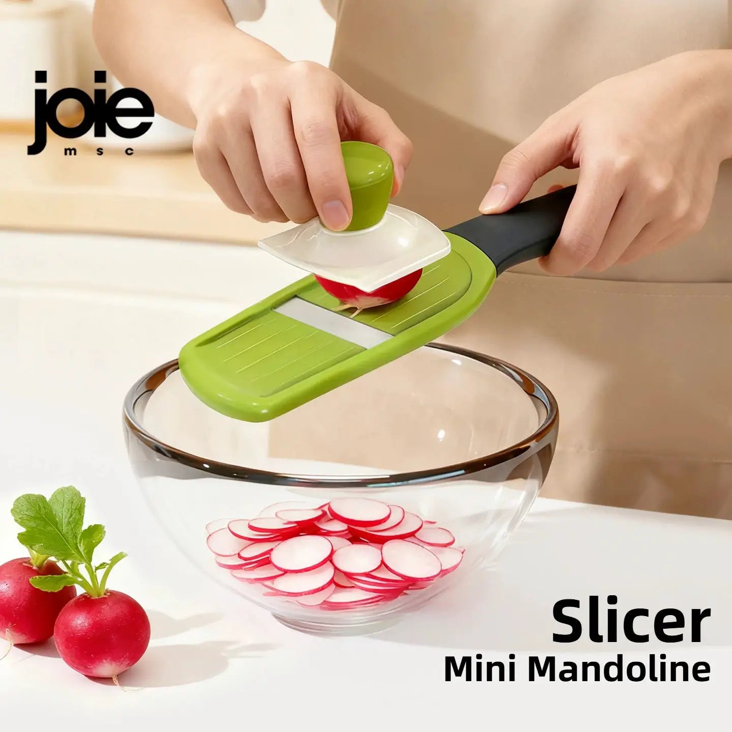 Mini Mandoline Slicer | Stainless Steel Blade | Safety Guard