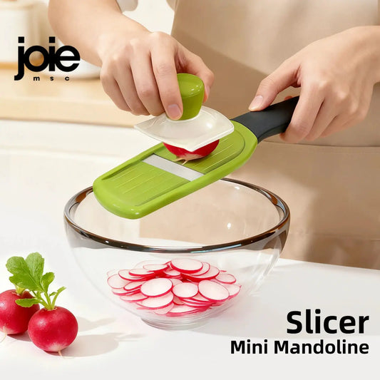 Mini Mandoline Slicer | Stainless Steel Blade | Safety Guard