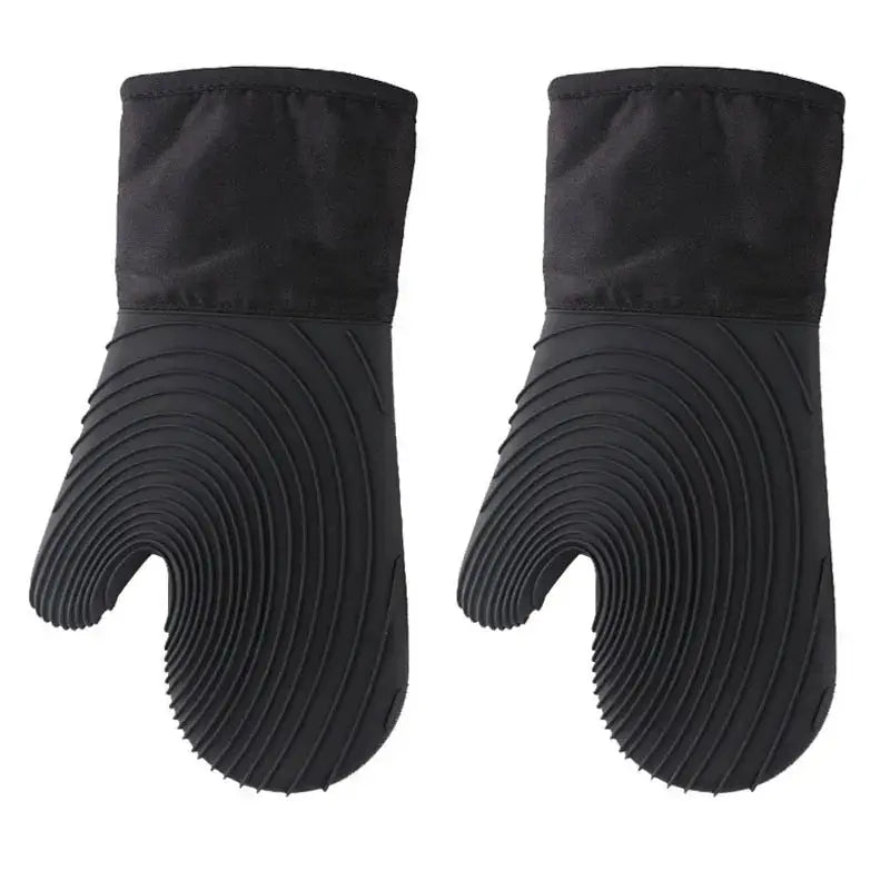 Silicone Oven Mitts | Slip Resistant | Waterproof, Soft Polyester Lining | Set