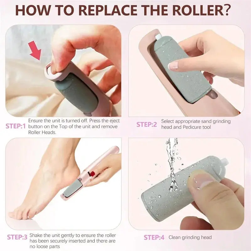8Pcs Roller Wheels Foot Scrub Head Pedicure Tools Refill File Replacement Heads Rollers Replaceable Roller Foot from PriceLows™
