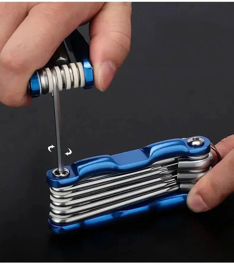 Folding hexagonal wrench, plum blossom screwdriver, multifunctional internal combination maintenance tool set from PriceLows™
