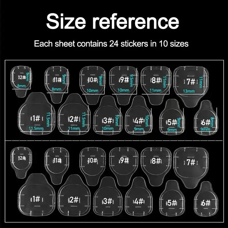 New 600PCS Double Sided Glue Nail Sticker Nail Art Sticker Nail Stickers Self-adhesive Jelly False Nails Tips GDJ01 from PriceLows™
