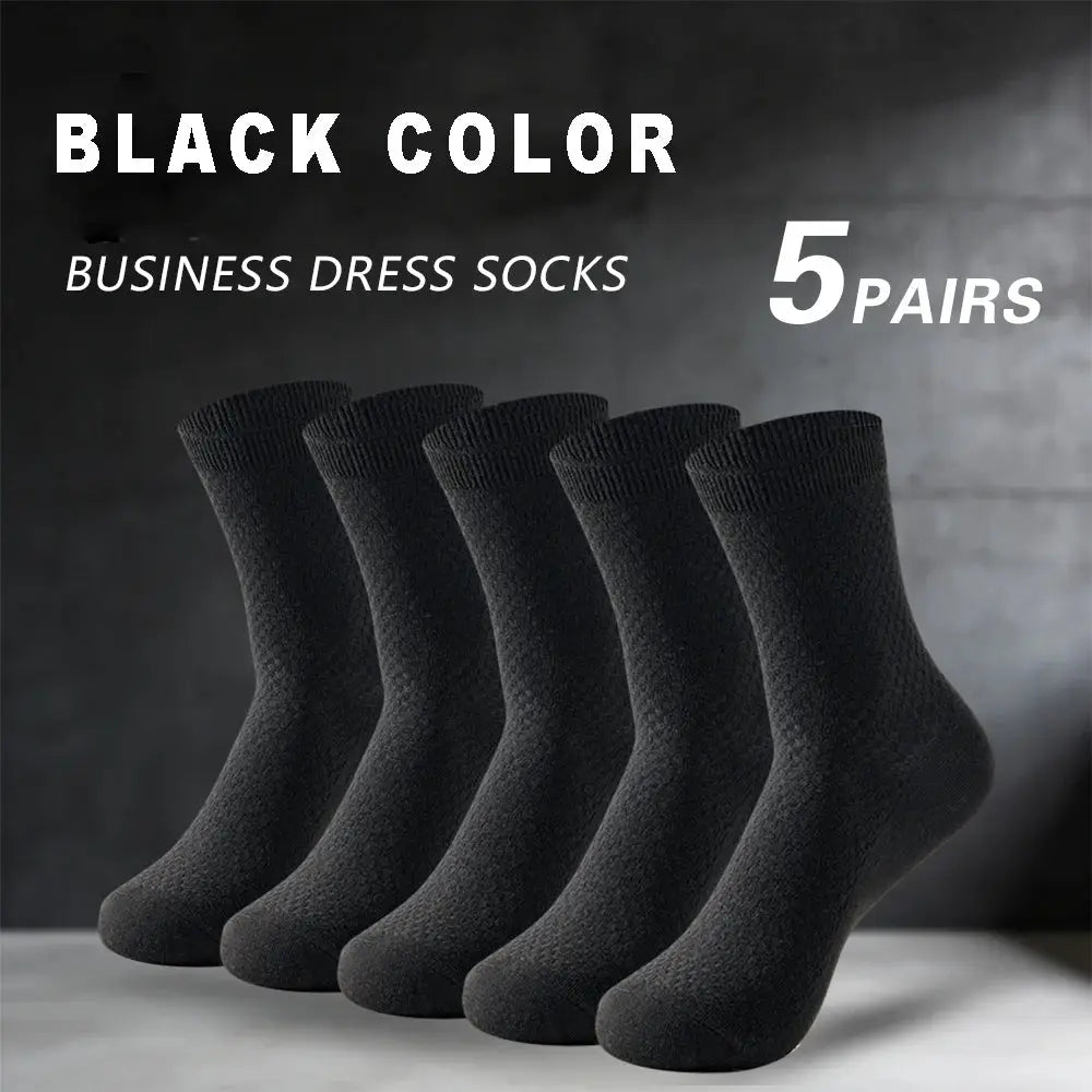 Men's Bamboo Socks | Cotton Blend | Crew | 5 Pairs