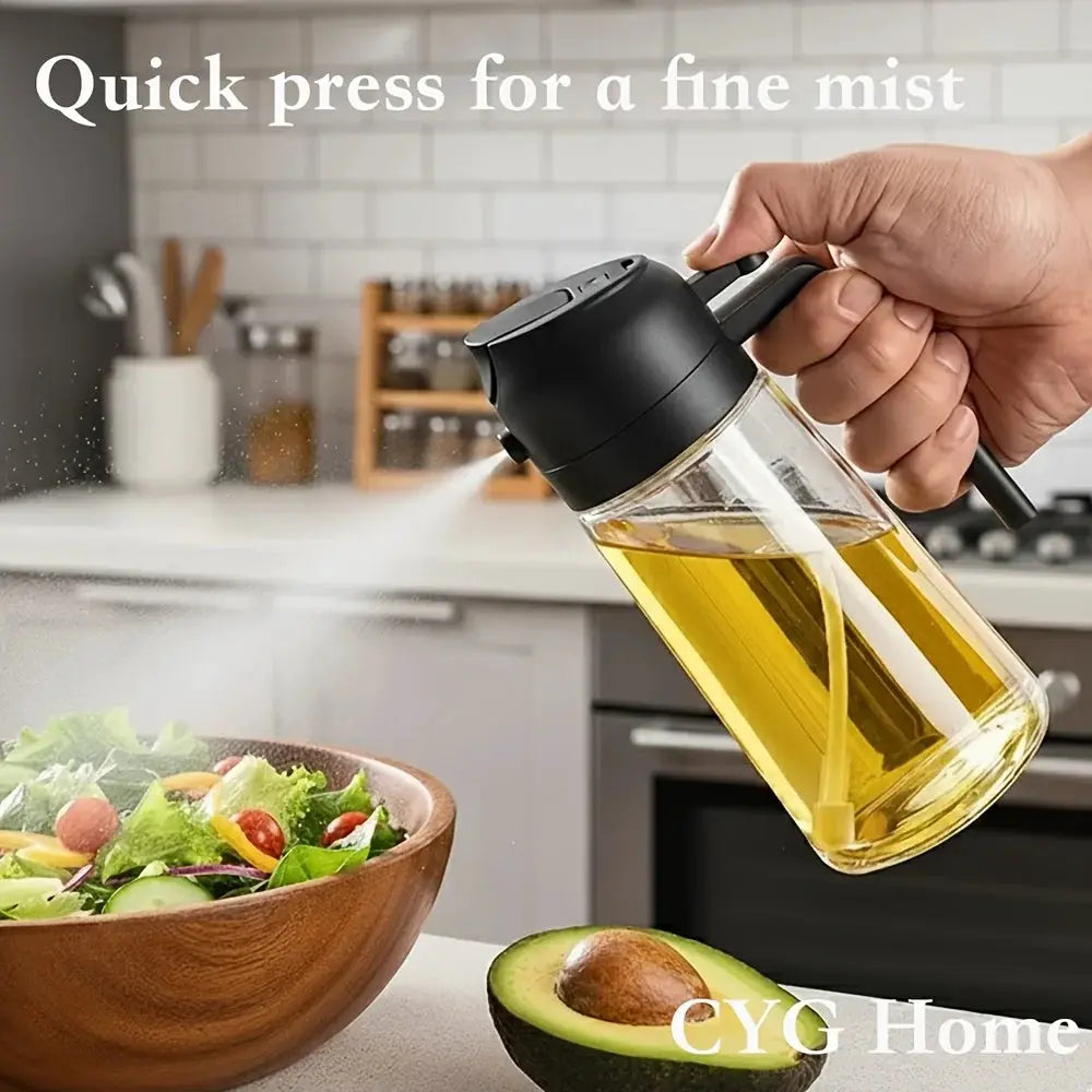 4-Pack Glass Oil Spray Bottles – 15.89oz, Dual-Use Spray & Pour, Drip-Proof, for Air Fryer, Olive Oil, Soy Sauce, Easy to Clean from PriceLows™