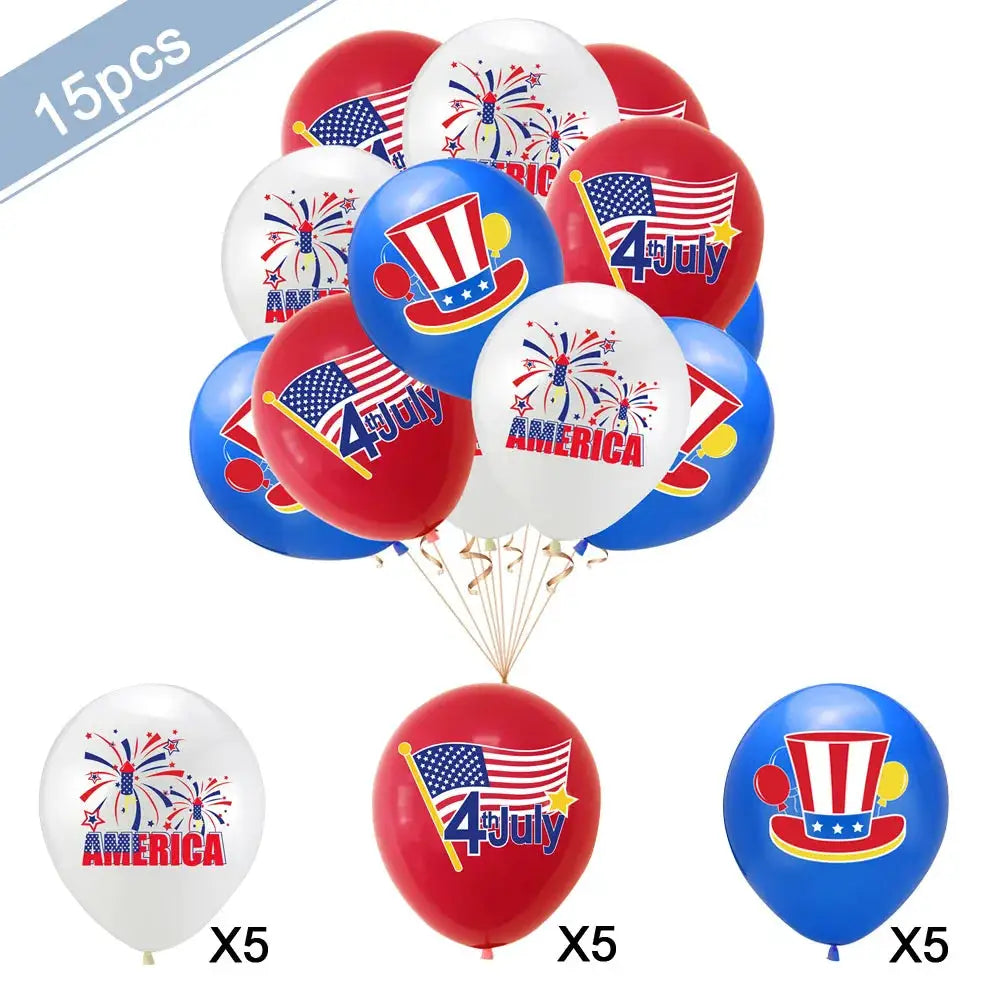 Patriotic Party Supplies | 4th Of July Banner, Balloon & Plate Set