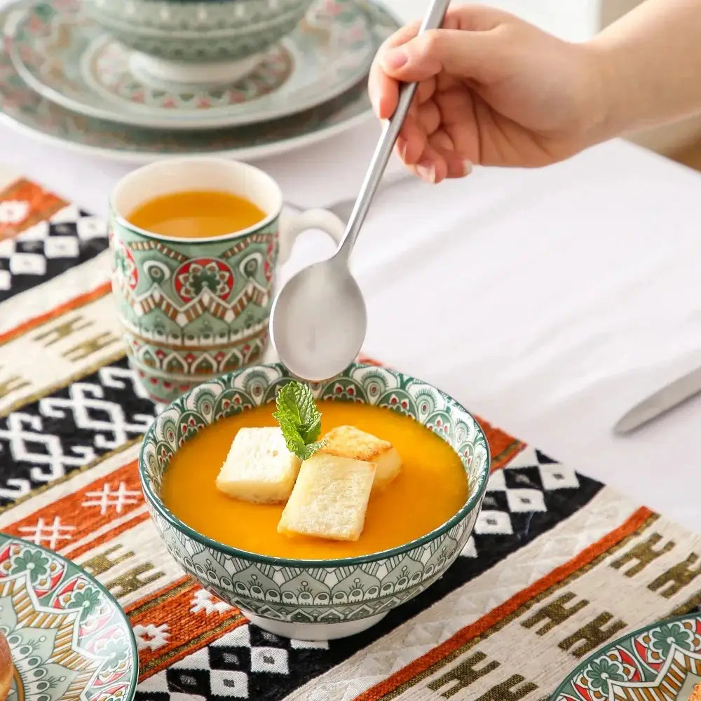 Vancasso Bohemian Mandala Patterned Ceremic Tableware 16PCS Porcelain Dinnerware Set with Dinner Plate Dessert Plate Bowl Mug from PriceLows™